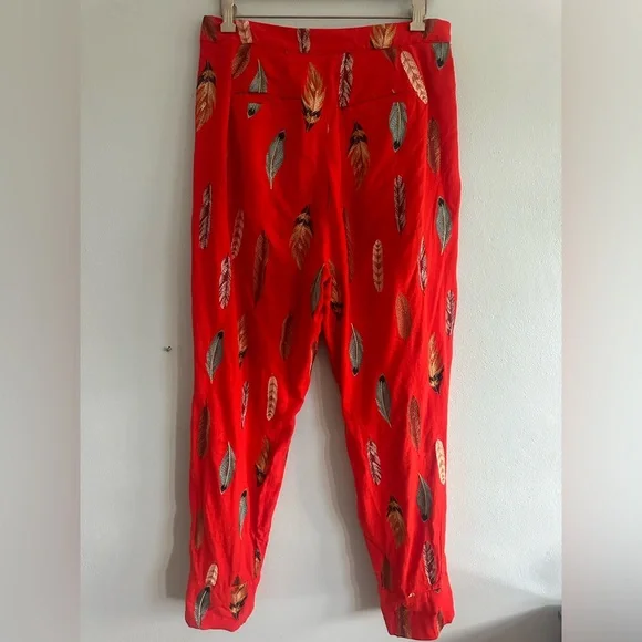 FARM RIO LINEN EMBROIDERED FEATHER PANTS SIZE M NWT - Picture 3 of 6